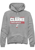 Zachary Clarke  Rally Cincinnati Bearcats Mens Graphite NIL Stacked Box Long Sleeve Hoodie