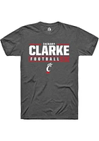 Zachary Clarke  Cincinnati Bearcats Dark Grey Rally NIL Stacked Box Short Sleeve T Shirt