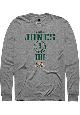 Anyssa Jones  Ohio Bobcats Graphite Rally NIL Sport Icon Long Sleeve T Shirt