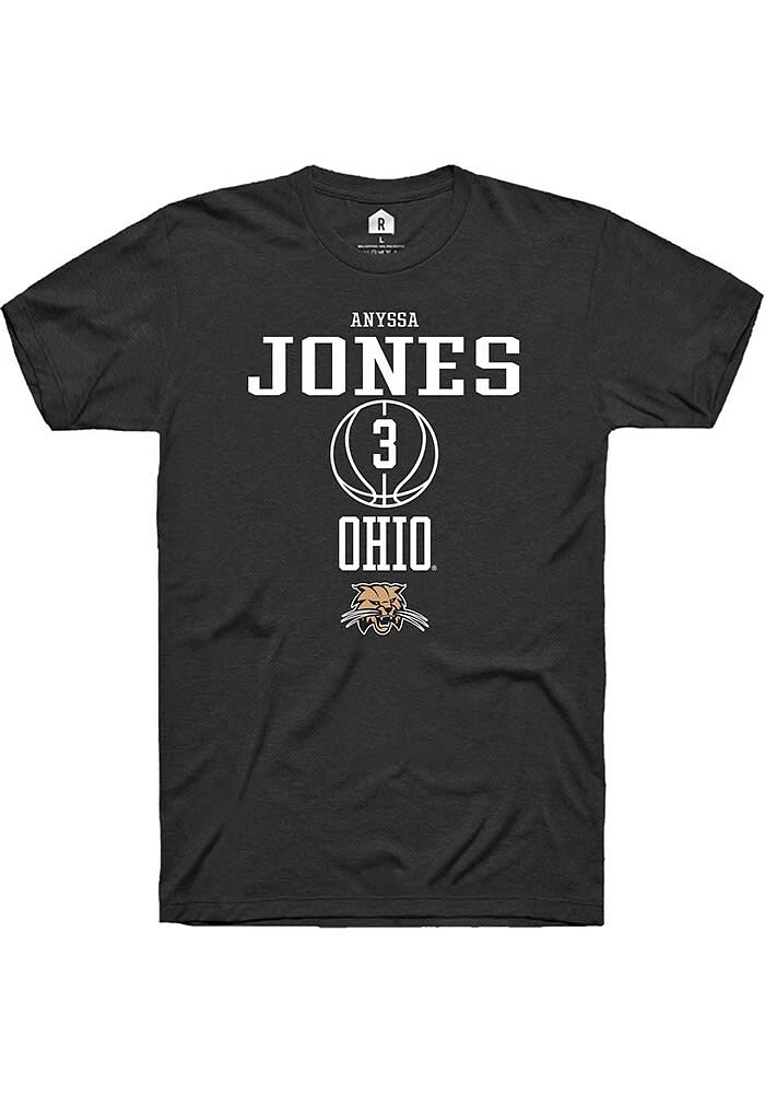 Anyssa Jones  Ohio Bobcats Black Rally NIL Sport Icon Short Sleeve T Shirt