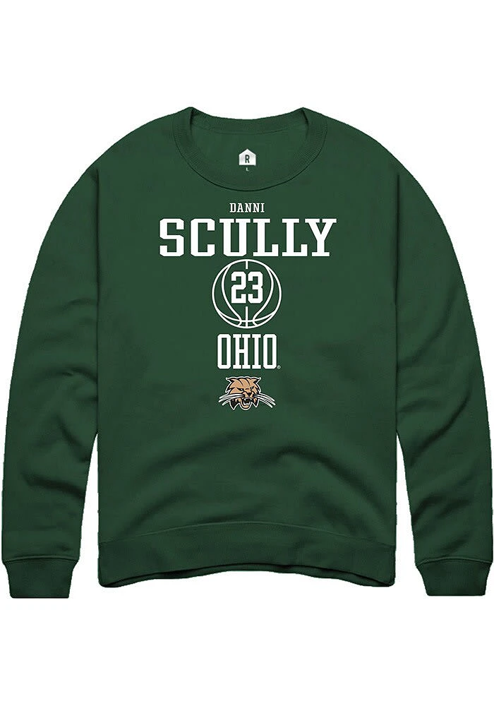 Danni Scully  Rally Ohio Bobcats Mens Green NIL Sport Icon Long Sleeve Crew Sweatshirt