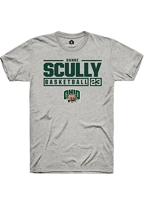 Danni Scully  Ohio Bobcats Ash Rally NIL Stacked Box Short Sleeve T Shirt