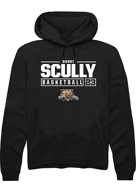 Danni Scully  Rally Ohio Bobcats Mens Black NIL Stacked Box Long Sleeve Hoodie