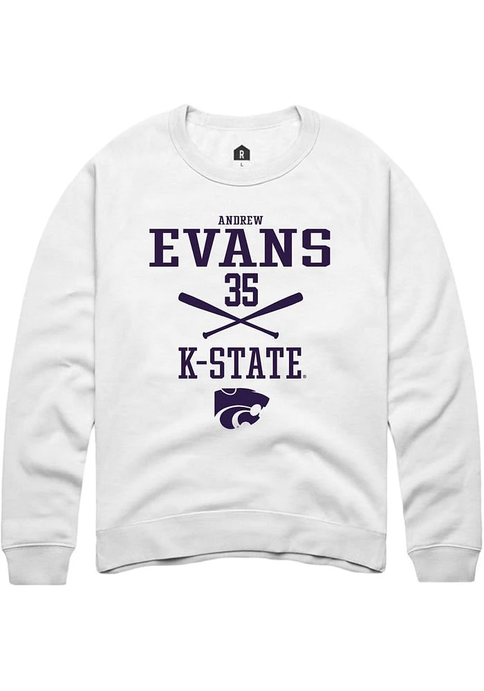 Andrew Evans Rally K-State Wildcats Mens NIL Sport Icon Long Sleeve Crew Sweatshirt