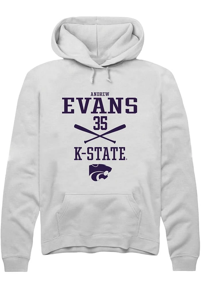 Andrew Evans Rally K-State Wildcats Mens NIL Sport Icon Long Sleeve Hoodie