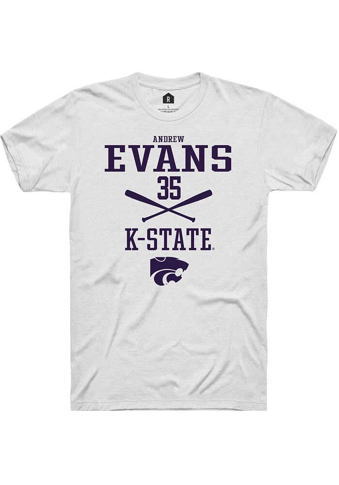 Andrew Evans K-State Wildcats Rally NIL Sport Icon Short Sleeve T Shirt