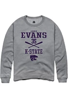 Andrew Evans  Rally K-State Wildcats Mens Graphite NIL Sport Icon Long Sleeve Crew Sweatshirt