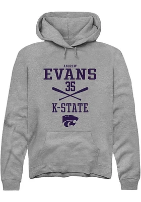 Andrew Evans  Rally K-State Wildcats Mens Graphite NIL Sport Icon Long Sleeve Hoodie