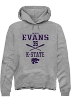 Andrew Evans  Rally K-State Wildcats Mens Graphite NIL Sport Icon Long Sleeve Hoodie