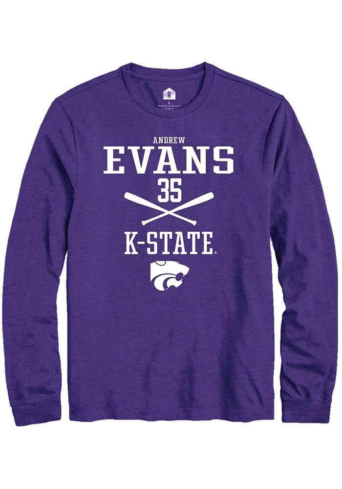 Andrew Evans K-State Wildcats Rally NIL Sport Icon Long Sleeve T Shirt