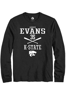 Andrew Evans  K-State Wildcats Black Rally NIL Sport Icon Long Sleeve T Shirt