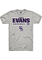 Andrew Evans  K-State Wildcats Ash Rally NIL Stacked Box Short Sleeve T Shirt
