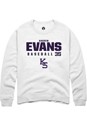 Andrew Evans Rally K-State Wildcats Mens NIL Stacked Box Long Sleeve Crew Sweatshirt