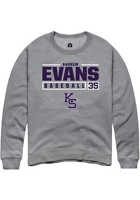 Andrew Evans  Rally K-State Wildcats Mens Graphite NIL Stacked Box Long Sleeve Crew Sweatshirt