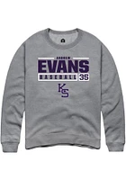 Andrew Evans  Rally K-State Wildcats Mens Graphite NIL Stacked Box Long Sleeve Crew Sweatshirt