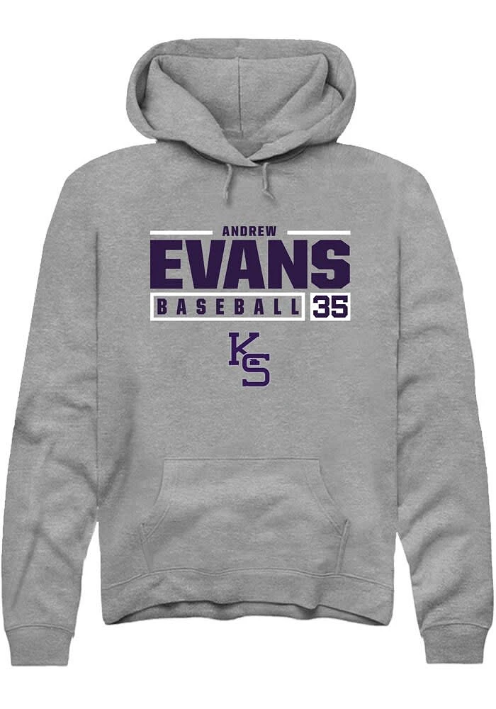 Andrew Evans Rally K-State Wildcats Mens Graphite NIL Stacked Box Long Sleeve Hoodie