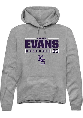 Andrew Evans  Rally K-State Wildcats Mens Graphite NIL Stacked Box Long Sleeve Hoodie