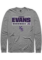 Andrew Evans  K-State Wildcats Graphite Rally NIL Stacked Box Long Sleeve T Shirt