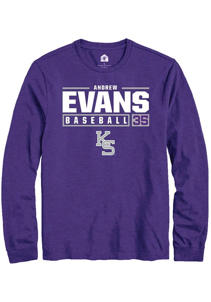 Andrew Evans K-State Wildcats Rally NIL Stacked Box Long Sleeve T Shirt