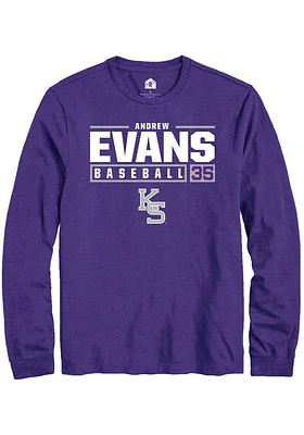 Andrew Evans K-State Wildcats Rally NIL Stacked Box Long Sleeve T Shirt