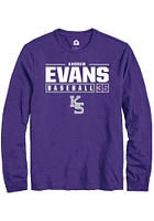 Andrew Evans K-State Wildcats Rally NIL Stacked Box Long Sleeve T Shirt