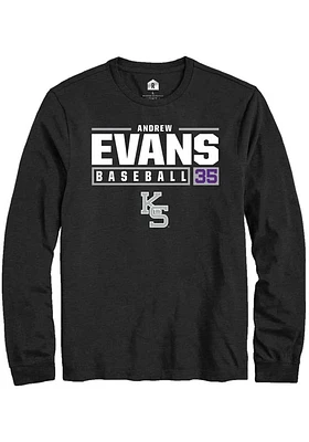 Andrew Evans  K-State Wildcats Black Rally NIL Stacked Box Long Sleeve T Shirt