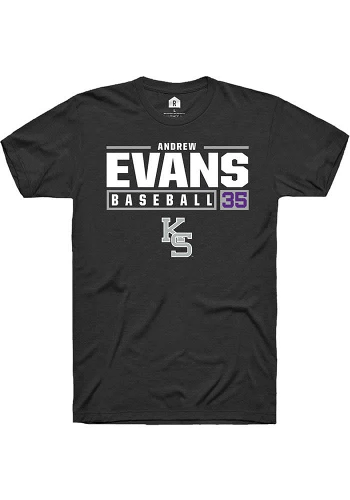Andrew Evans K-State Wildcats Rally NIL Stacked Box Short Sleeve T Shirt
