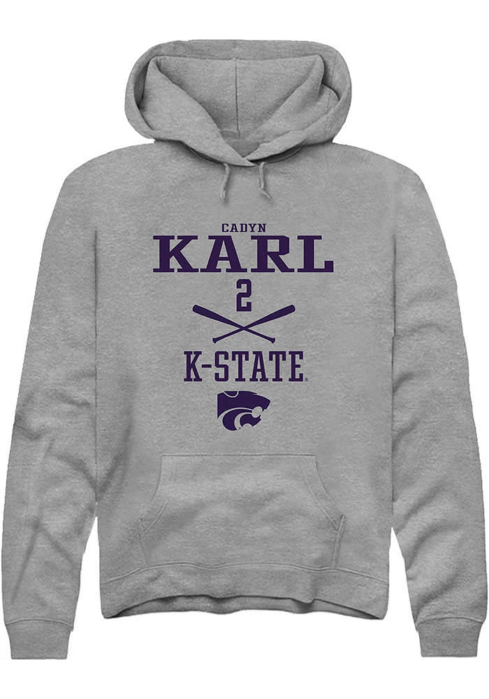Cadyn Karl Rally K-State Wildcats Mens Graphite NIL Sport Icon Long Sleeve Crew Sweatshirt