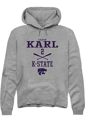 Cadyn Karl  Rally K-State Wildcats Mens Graphite NIL Sport Icon Long Sleeve Crew Sweatshirt