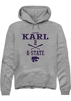 Cadyn Karl  Rally K-State Wildcats Mens Graphite NIL Sport Icon Long Sleeve Crew Sweatshirt