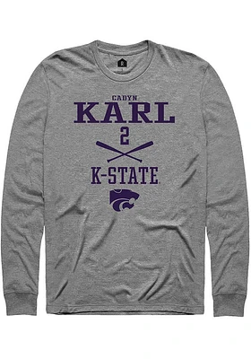 Cadyn Karl  Rally K-State Wildcats Mens Graphite NIL Sport Icon Long Sleeve Hoodie