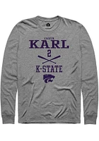 Cadyn Karl  Rally K-State Wildcats Mens Graphite NIL Sport Icon Long Sleeve Hoodie