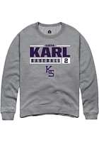 Cadyn Karl  Rally K-State Wildcats Mens Graphite NIL Stacked Box Long Sleeve Crew Sweatshirt