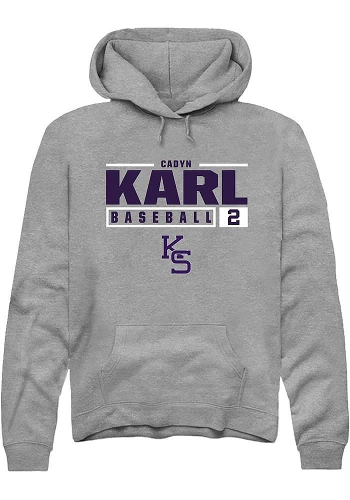 Cadyn Karl  Rally K-State Wildcats Mens Graphite NIL Stacked Box Long Sleeve Hoodie