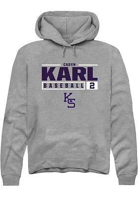 Cadyn Karl  Rally K-State Wildcats Mens Graphite NIL Stacked Box Long Sleeve Hoodie