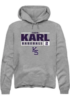 Cadyn Karl  Rally K-State Wildcats Mens Graphite NIL Stacked Box Long Sleeve Hoodie
