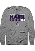 Cadyn Karl  K-State Wildcats Graphite Rally NIL Stacked Box Long Sleeve T Shirt