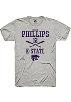 Cayden Phillips  K-State Wildcats Ash Rally NIL Sport Icon Short Sleeve T Shirt