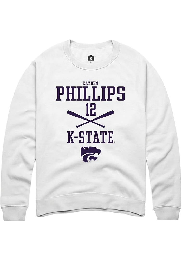 Cayden Phillips Rally K-State Wildcats Mens NIL Sport Icon Long Sleeve Crew Sweatshirt