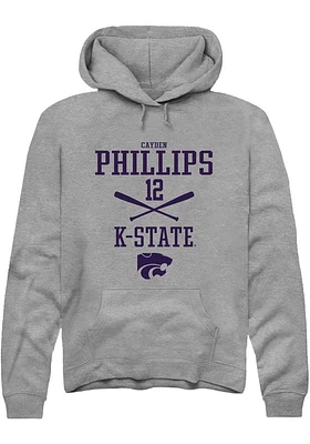Cayden Phillips  Rally K-State Wildcats Mens Graphite NIL Sport Icon Long Sleeve Hoodie