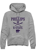 Cayden Phillips  Rally K-State Wildcats Mens Graphite NIL Sport Icon Long Sleeve Hoodie