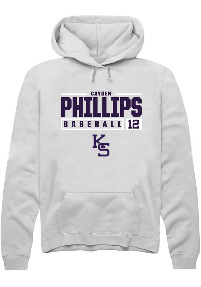 Cayden Phillips Rally K-State Wildcats Mens NIL Stacked Box Long Sleeve Hoodie