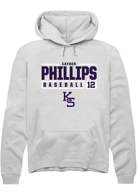 Cayden Phillips Rally K-State Wildcats Mens NIL Stacked Box Long Sleeve Hoodie