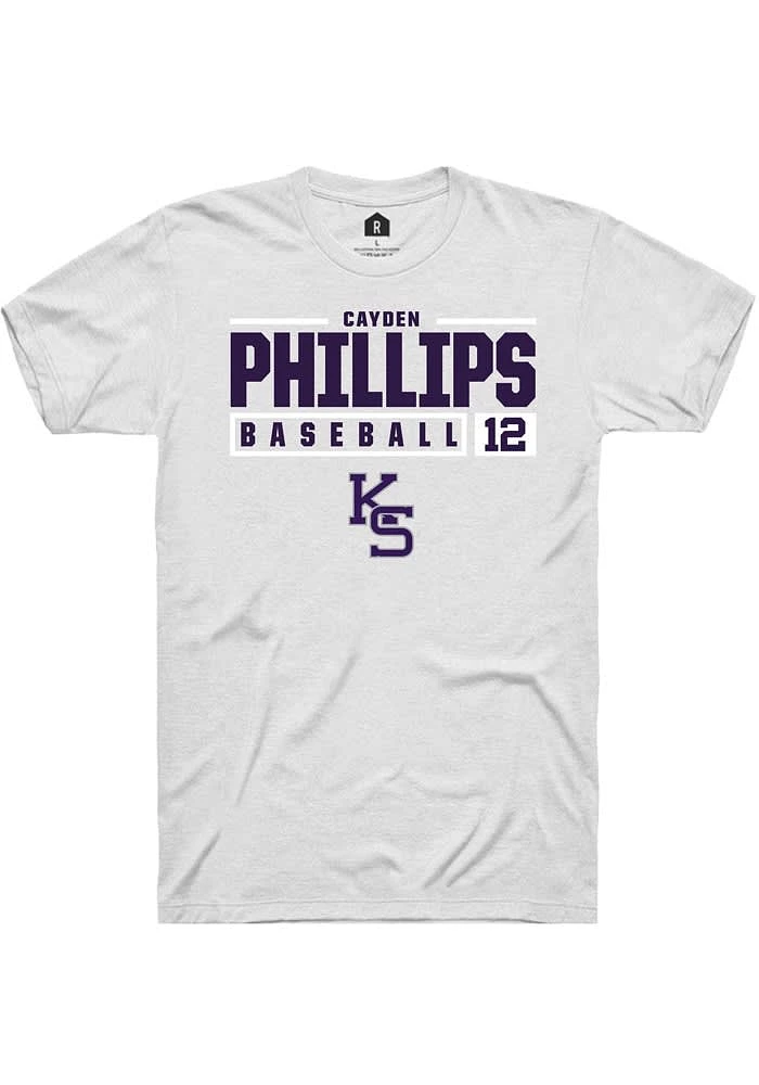 Cayden Phillips K-State Wildcats Rally NIL Stacked Box Short Sleeve T Shirt