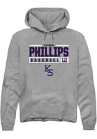 Cayden Phillips  Rally K-State Wildcats Mens Graphite NIL Stacked Box Long Sleeve Hoodie