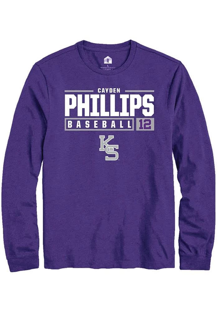 Cayden Phillips K-State Wildcats Rally NIL Stacked Box Long Sleeve T Shirt