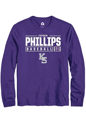 Cayden Phillips K-State Wildcats Rally NIL Stacked Box Long Sleeve T Shirt