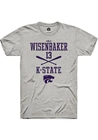 Cole Wisenbaker  K-State Wildcats Ash Rally NIL Sport Icon Short Sleeve T Shirt
