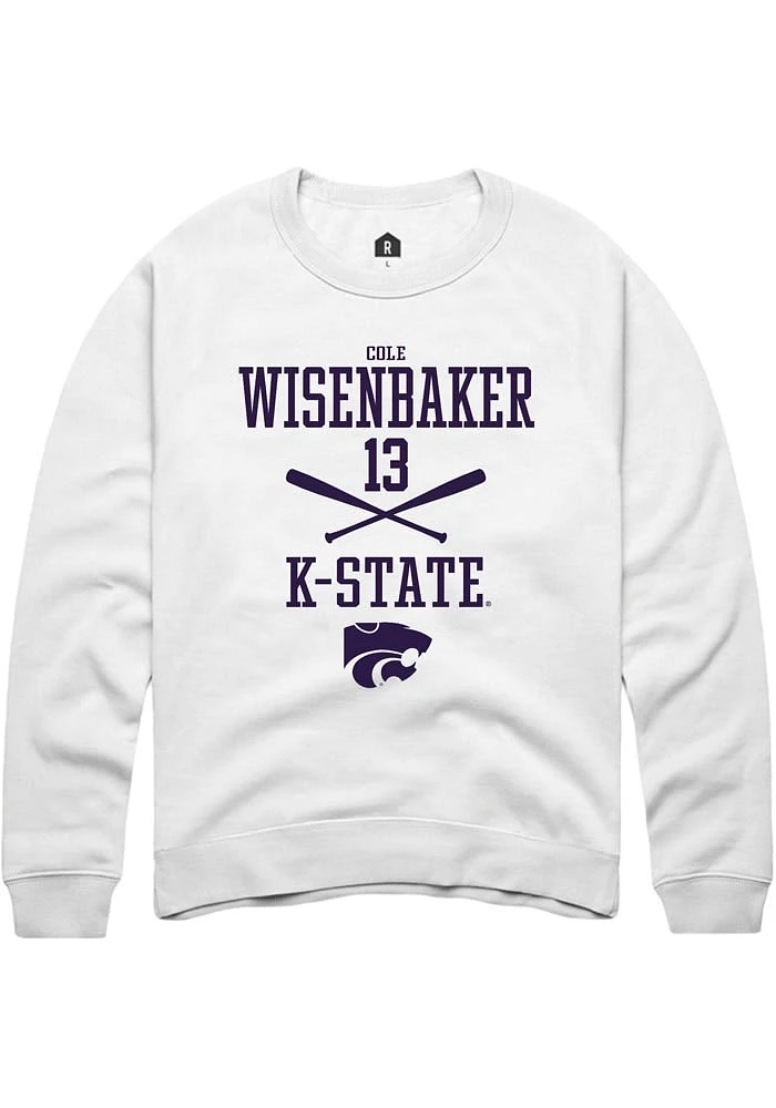 Cole Wisenbaker Rally K-State Wildcats Mens NIL Sport Icon Long Sleeve Crew Sweatshirt