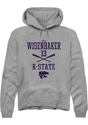 Cole Wisenbaker  Rally K-State Wildcats Mens Graphite NIL Sport Icon Long Sleeve Hoodie